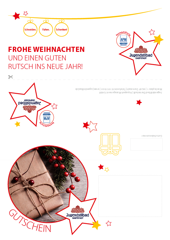 Gutscheinvorlage - Frohe Weihnachten und einen guten Rutsch